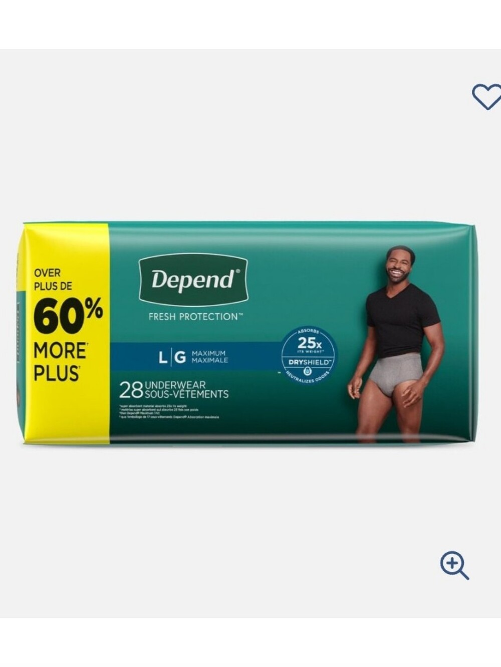 Depend Fresh Protection Adult Incontinence Underwear for Men Large